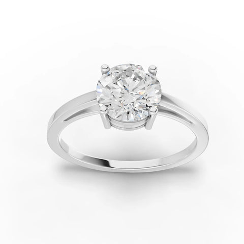 Round Cut Lab Diamond Solitaire Engagement Ring