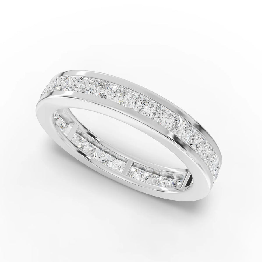 Princess eternity band white gold angle