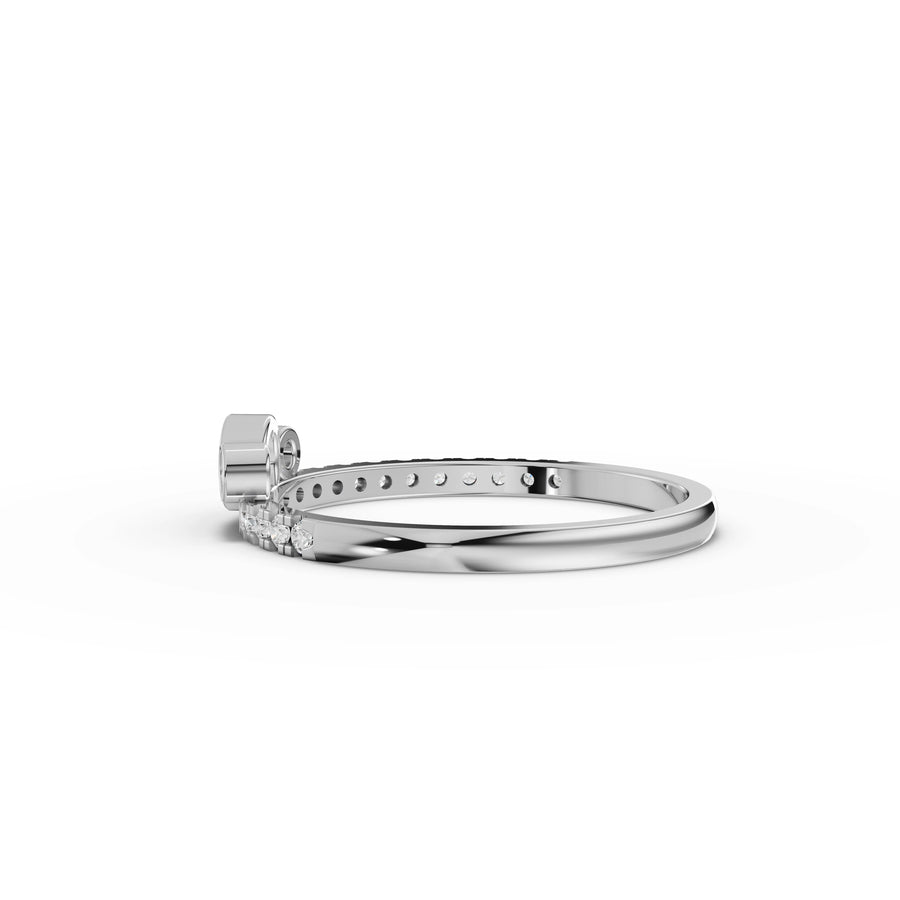 0.29 Ct Round Bezel Three-Stone Ring