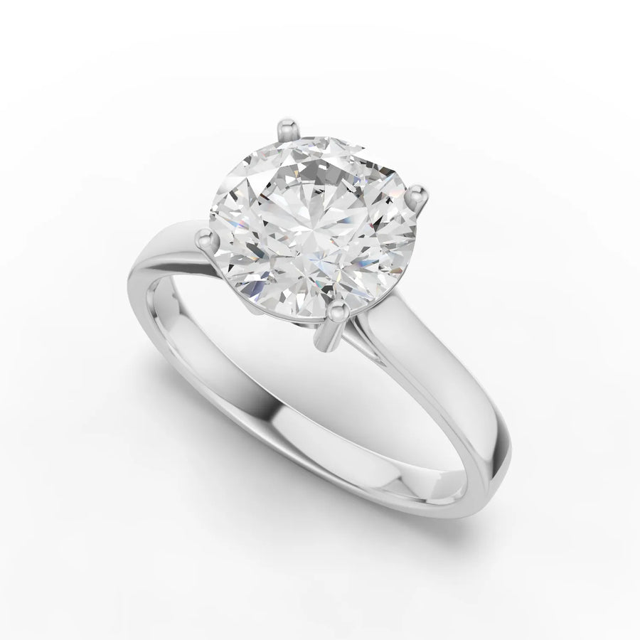 Solitaire ring white gold angle