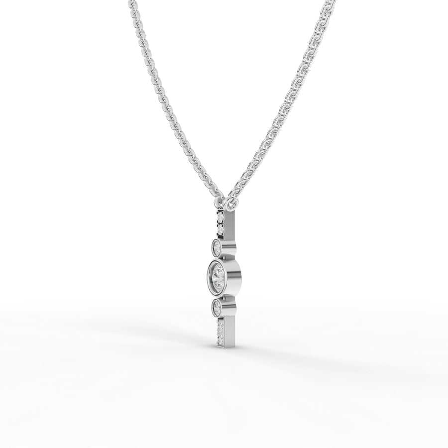 0.35 Ct Round Bezel Diamond Pendant