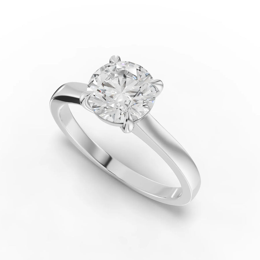 Solitaire ring white gold angle
