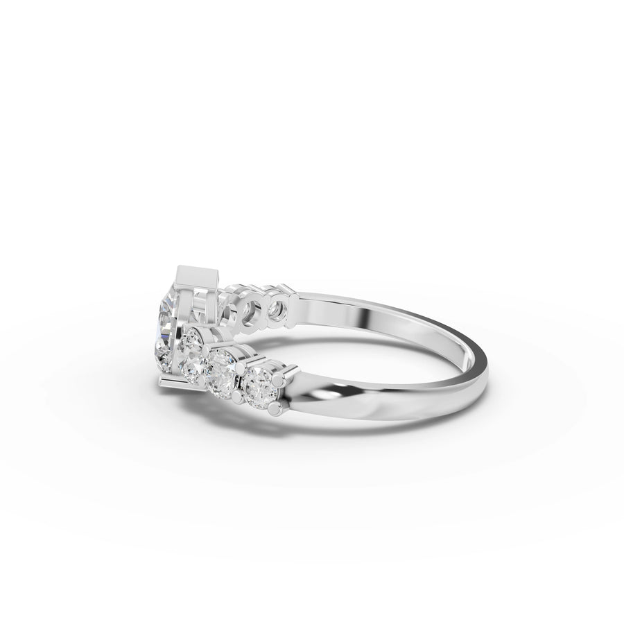 1.39 Ct Pear Lab Diamond Accent Ring