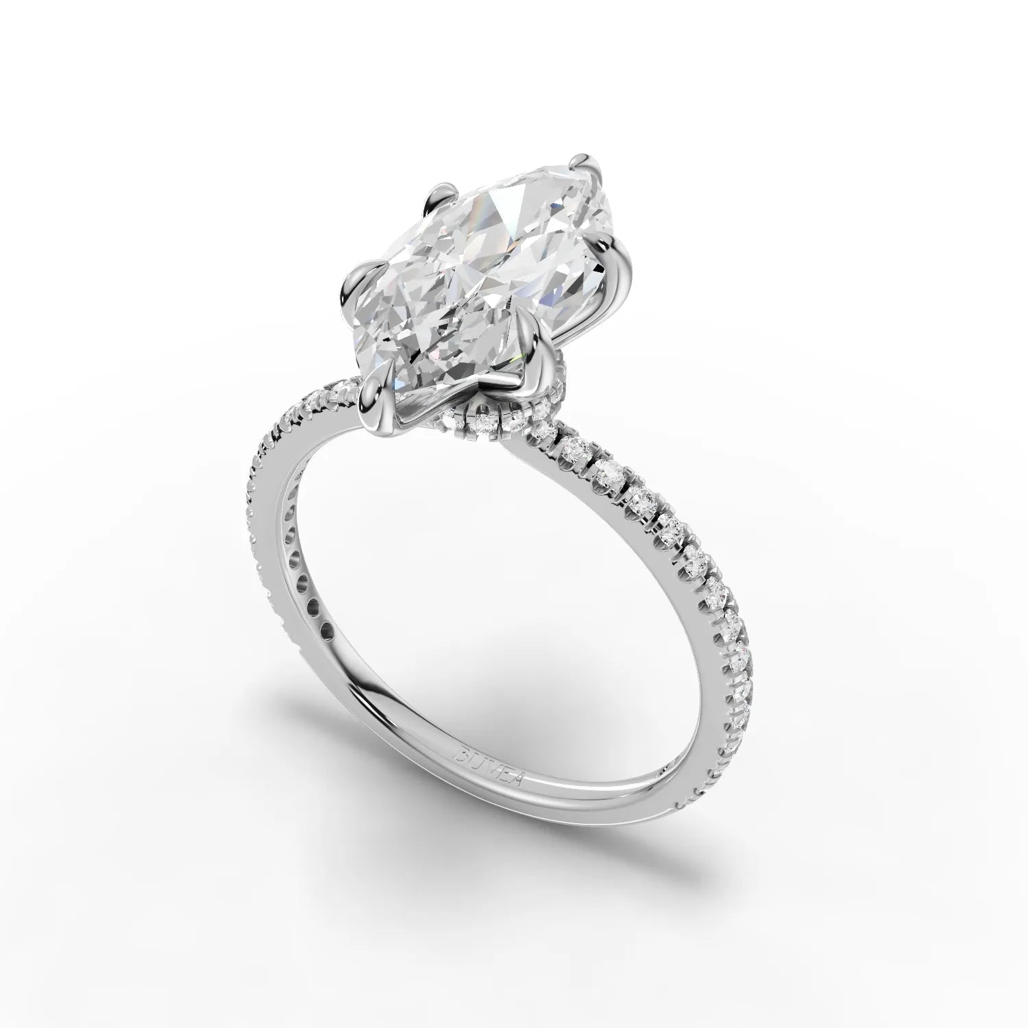 2.80 CT marquise solitaire ring white gold angled profile
