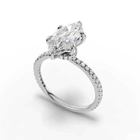 2.80 CT marquise solitaire ring white gold angled profile