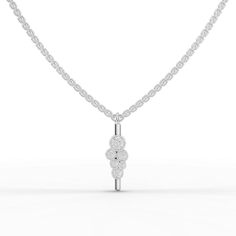 1.52 Ct Lab Diamond Cluster Jewelry Set with Pendant, Earrings & Eternity Band