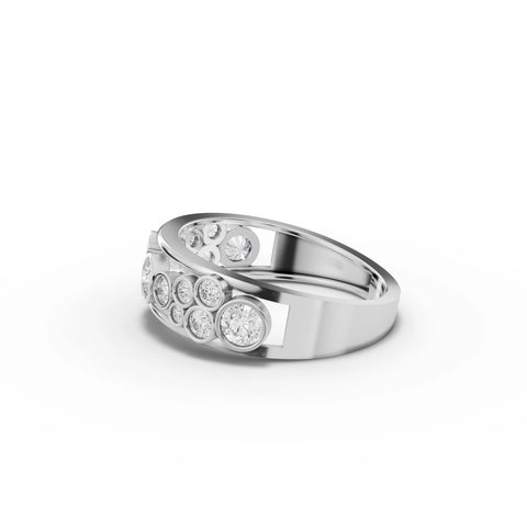 Lab-Grown Diamond Cluster Jewelry Set: Drop Earrings, Bezel Drop Pendant & Bubble Eternity Band