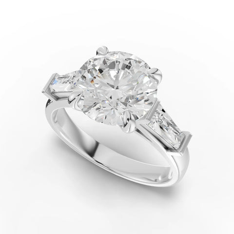 Three stone ring white gold angle