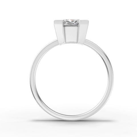 Lab-grown princess ring white gold close-up