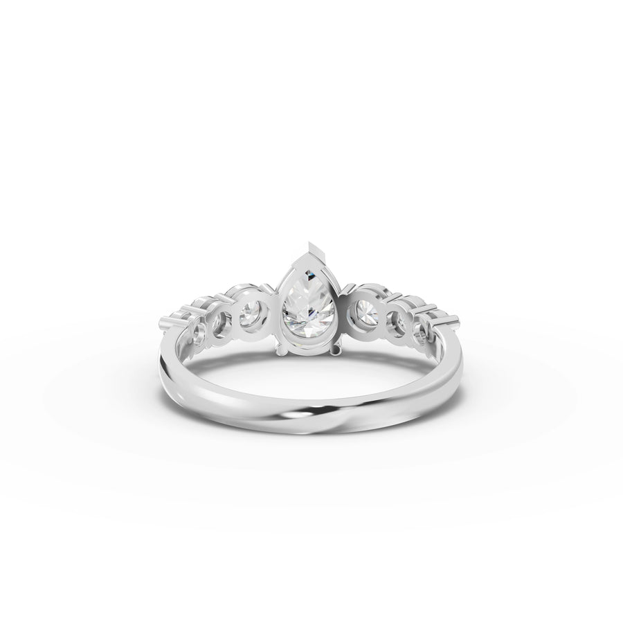 1.39 Ct Pear Lab Diamond Accent Ring