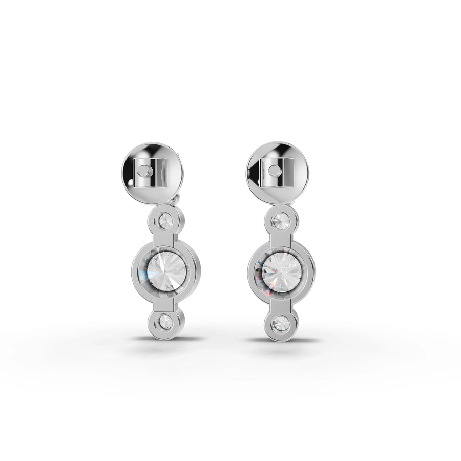 0.65 Ct Round Bezel Drop Earrings