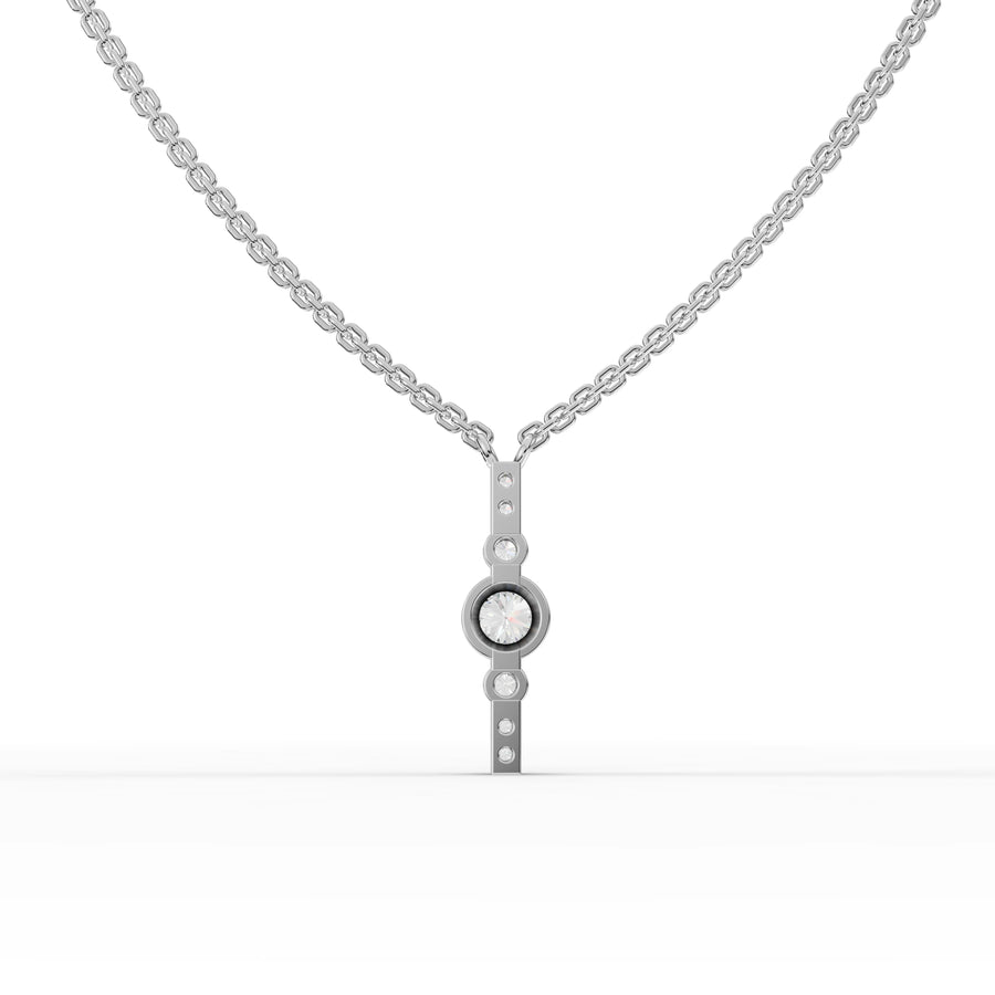 0.35 Ct Round Bezel Diamond Pendant