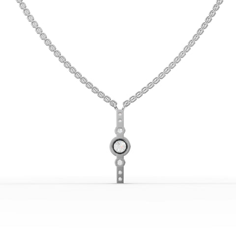 Lab-Grown Diamond Bezel Center Bar Pendant