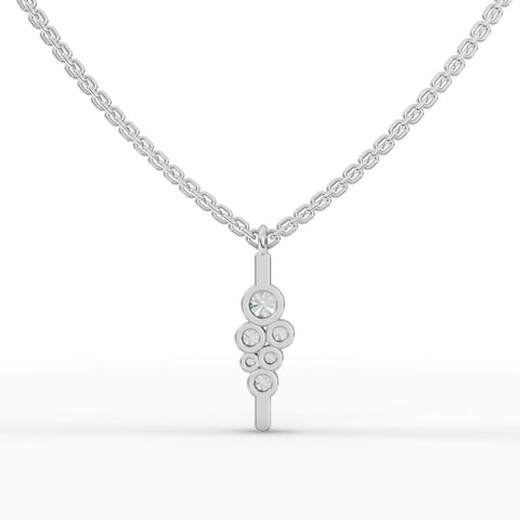 Lab-Grown Diamond Bezel Cluster Drop Pendant