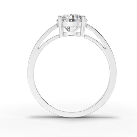 Round Cut Lab Diamond Solitaire Engagement Ring