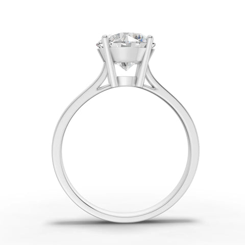 Round Cut Lab Diamond Solitaire Engagement Ring