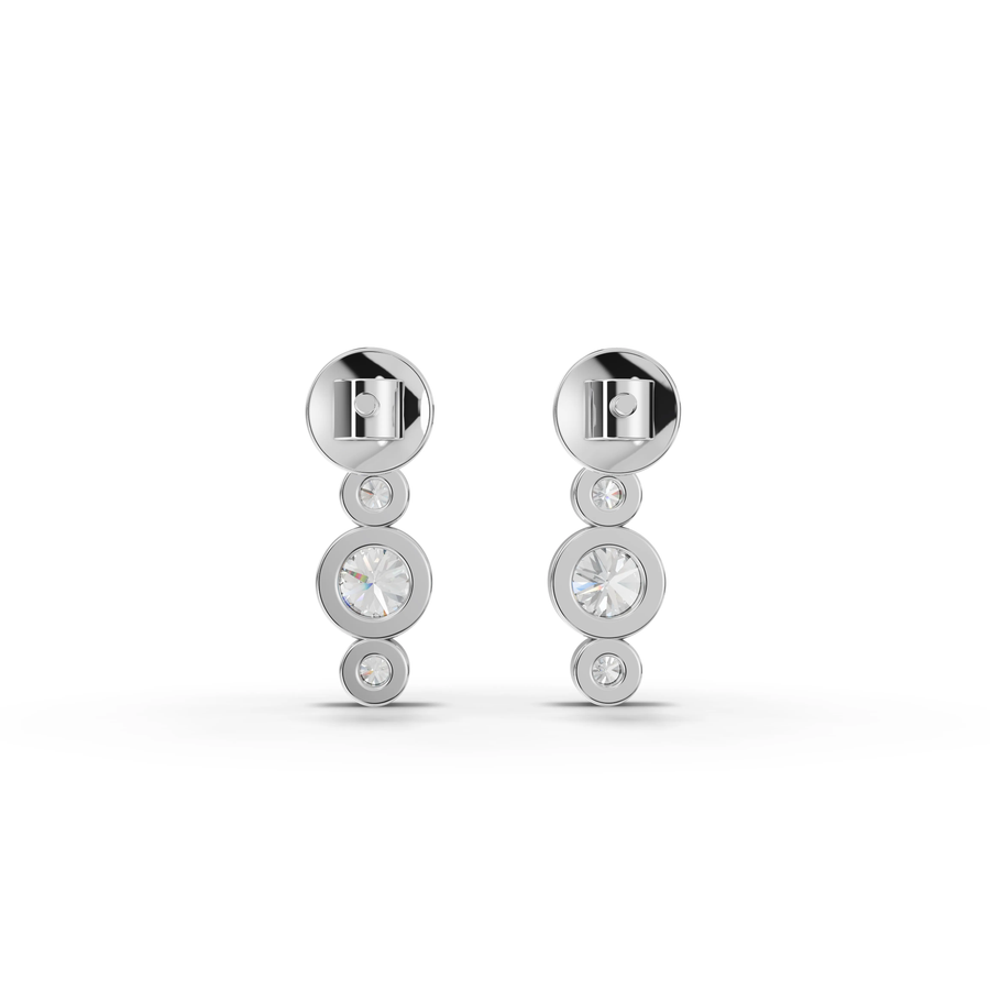0.35 Ct Round Bezel Diamond Drops Studs