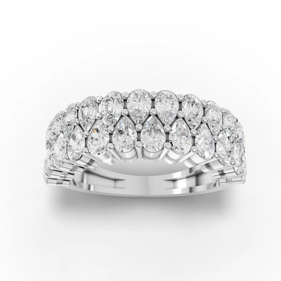 Pear lattice band white gold angle