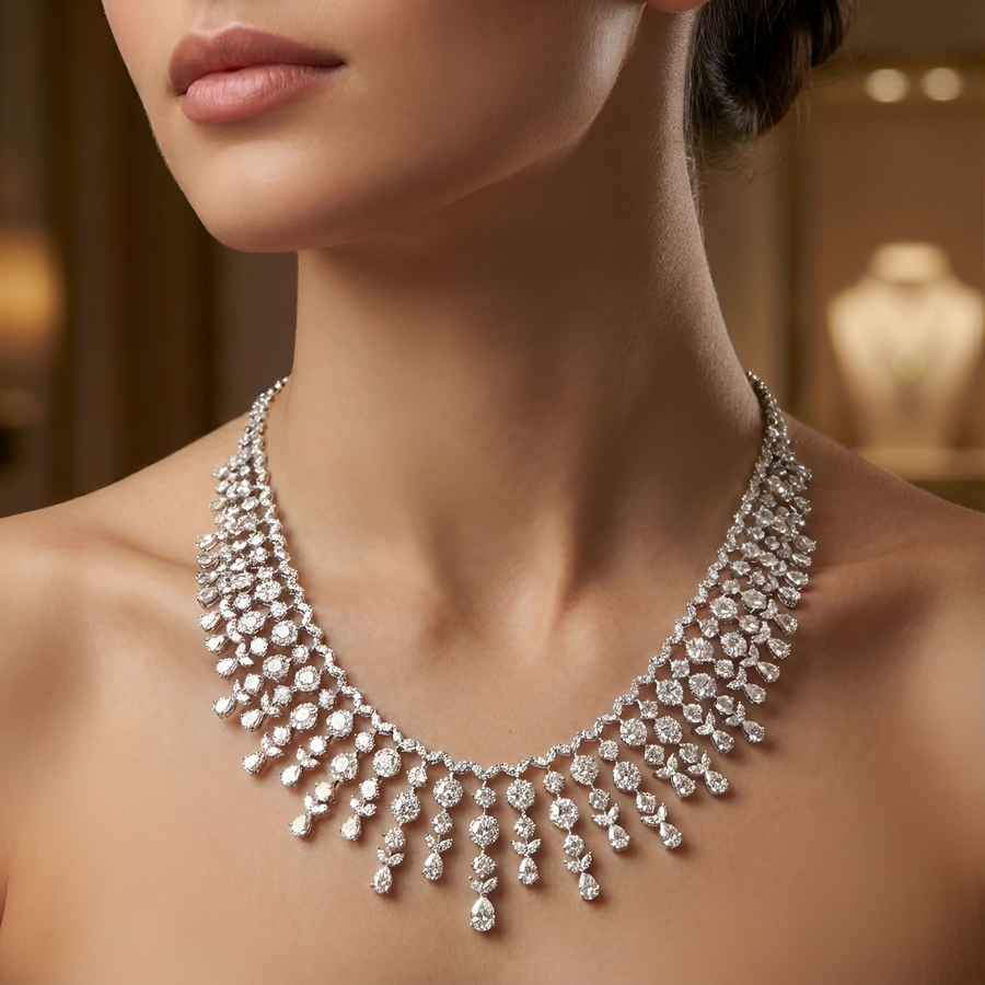 Lab-Grown Diamond Statement Choker Necklace