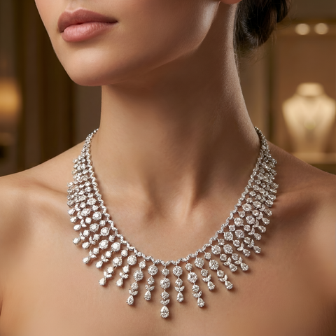 Lab-Grown Diamond Statement Choker Necklace