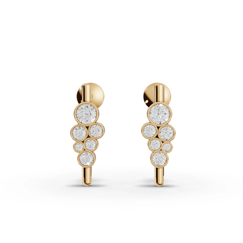 Lab-Grown Diamond Cluster Jewelry Set: Drop Earrings, Bezel Drop Pendant & Bubble Eternity Band