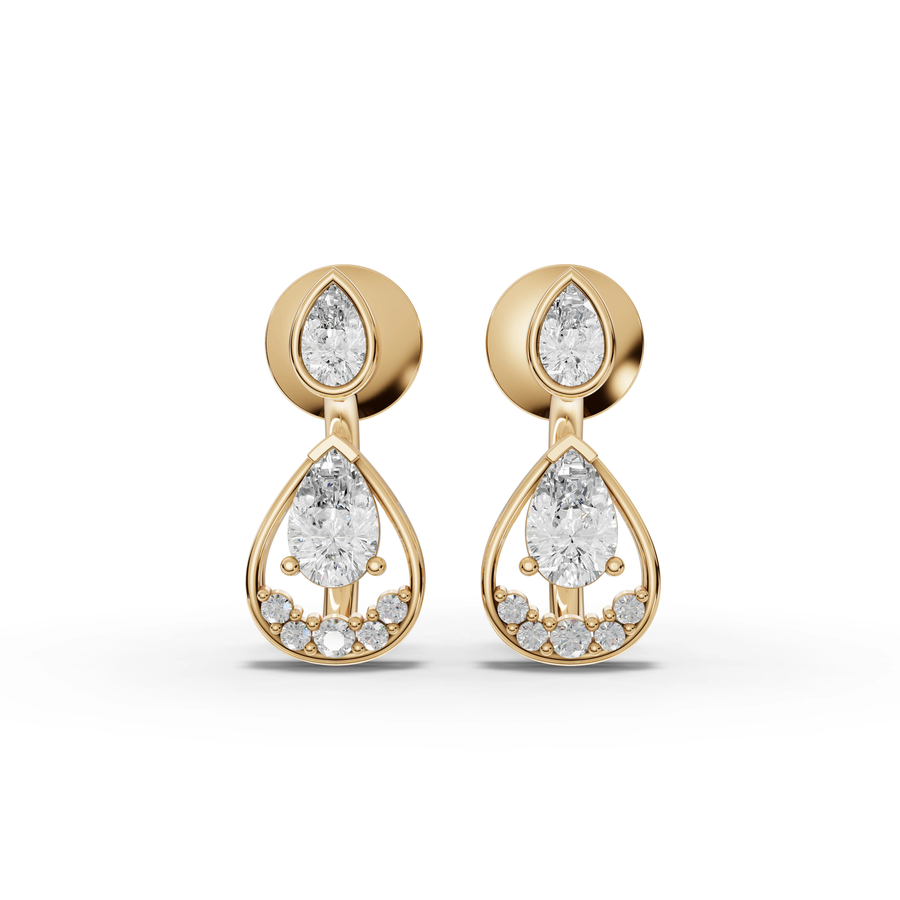 1.82 Ct Pear Teardrop Lab Diamond Set