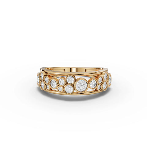 0.74 Ct Bubble Bezel Lab Diamond Half Eternity Band