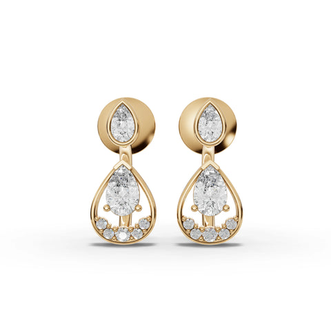 Pear-Cut Lab-Grown Diamond Teardrop Drop Earrings