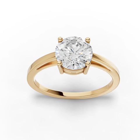 Round Cut Lab Diamond Solitaire Engagement Ring