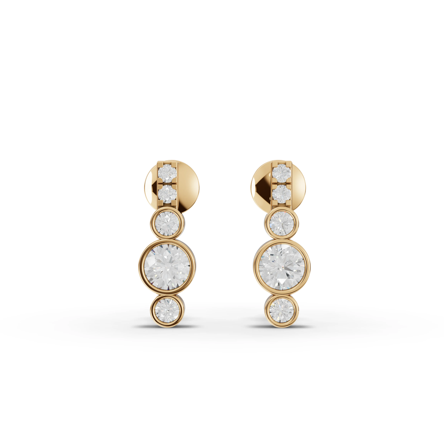 0.35 Ct Round Bezel Diamond Drops Studs