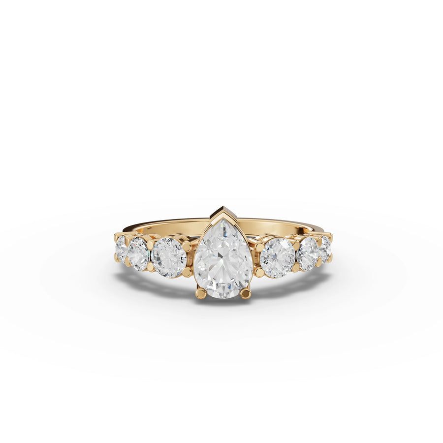 1.39 Ct Pear Lab Diamond Accent Ring