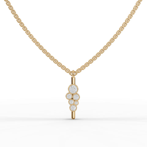 Lab-Grown Diamond Bezel Cluster Drop Pendant