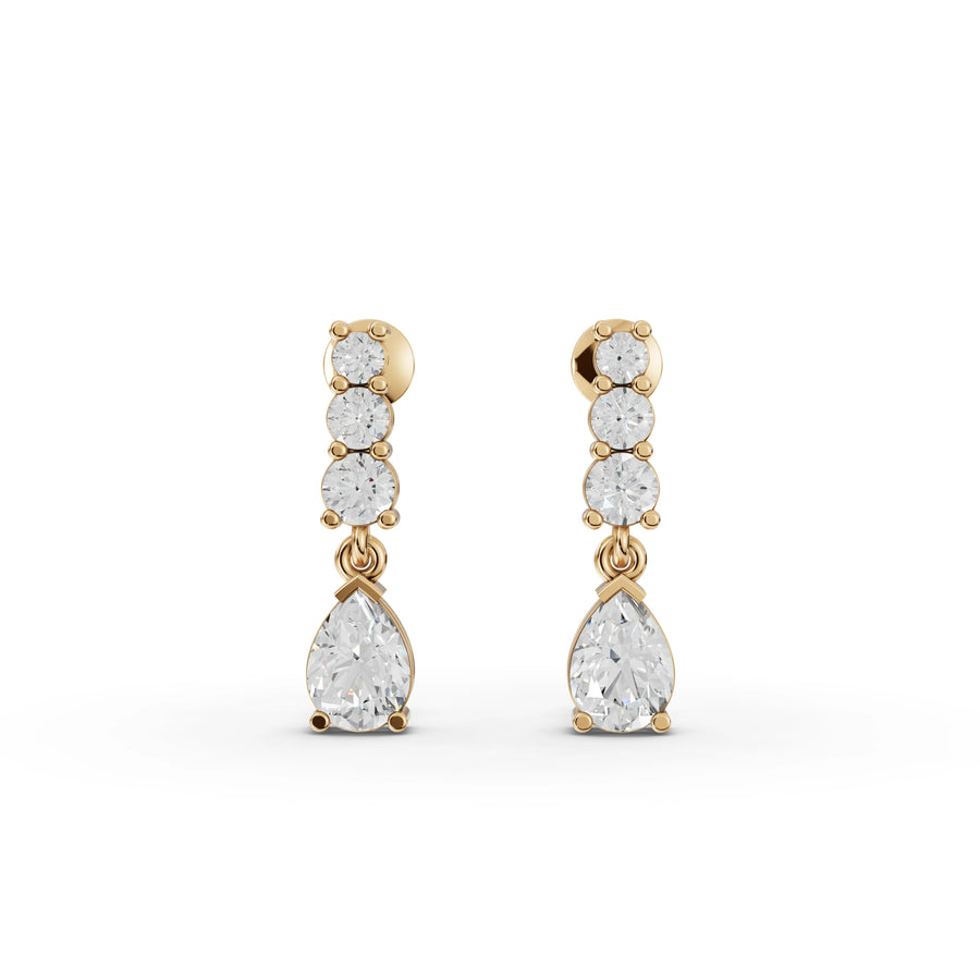 4.39 Ct Pear Solitaire Drop Lab Diamond Set