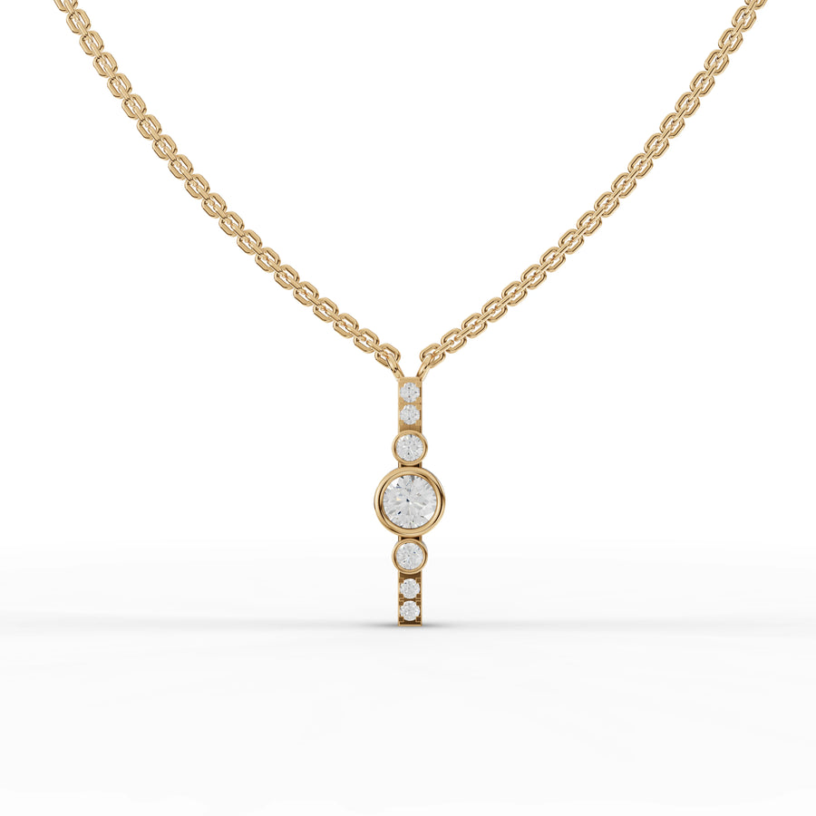 0.35 Ct Round Bezel Diamond Pendant