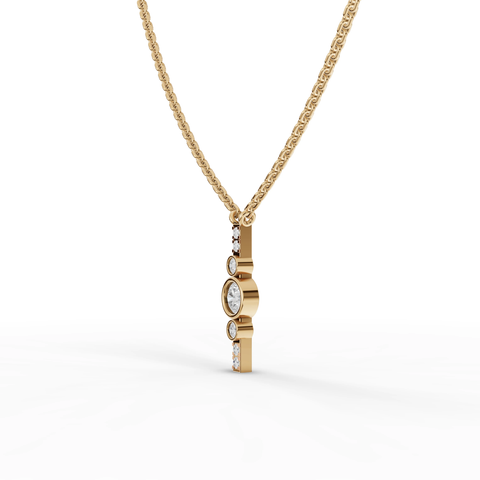 Modern Bezel Lab-Grown Diamond Pendant, Drop Earrings & Three-Stone Ring Set