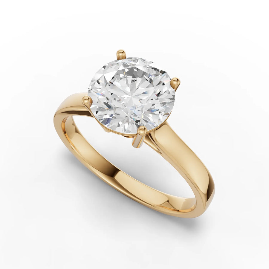 Solitaire ring yellow gold angle
