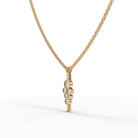 Lab-Grown Diamond Cluster Jewelry Set: Drop Earrings, Bezel Drop Pendant & Bubble Eternity Band