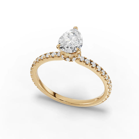0.98 Ct Princess Hidden Halo Pavé Ring
