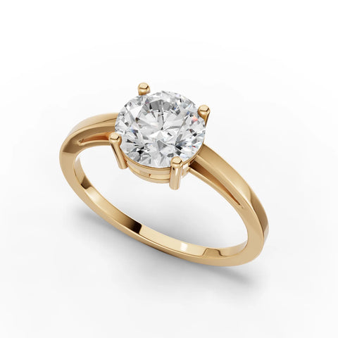 Round Cut Lab Diamond Solitaire Engagement Ring