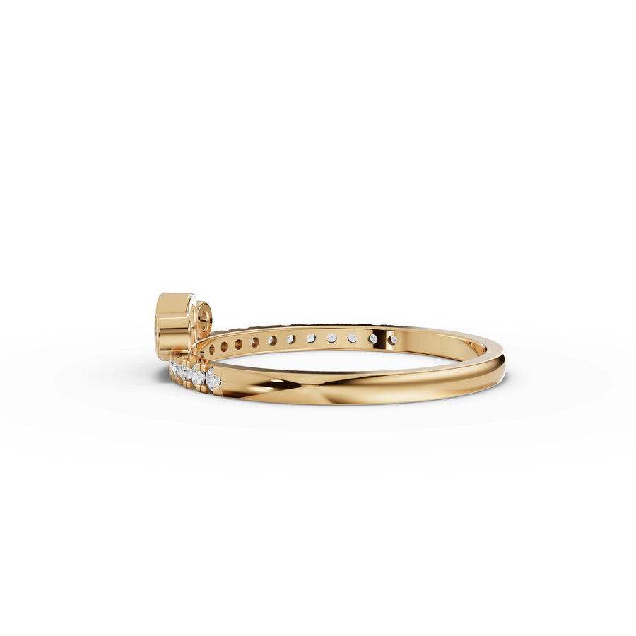 0.29 Ct Round Bezel Three-Stone Ring