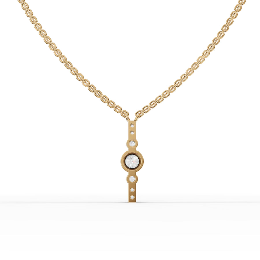 0.35 Ct Round Bezel Diamond Pendant