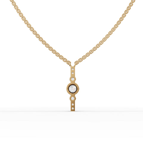 Lab-Grown Diamond Bezel Center Bar Pendant