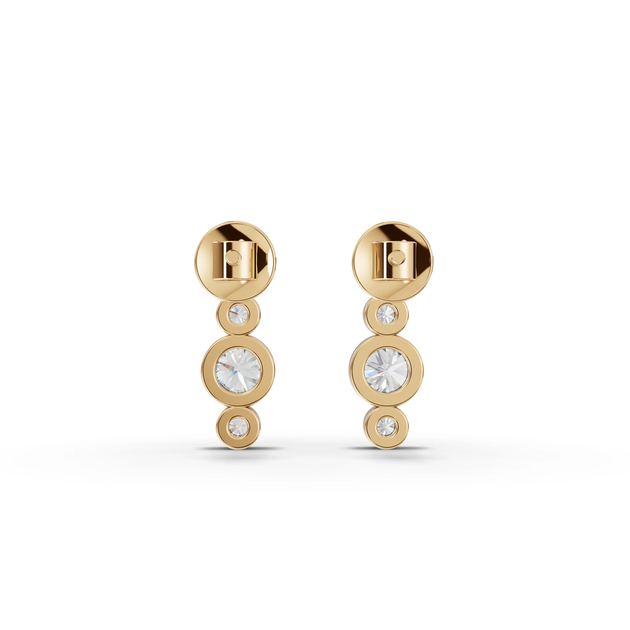 0.35 Ct Round Bezel Diamond Drops Studs