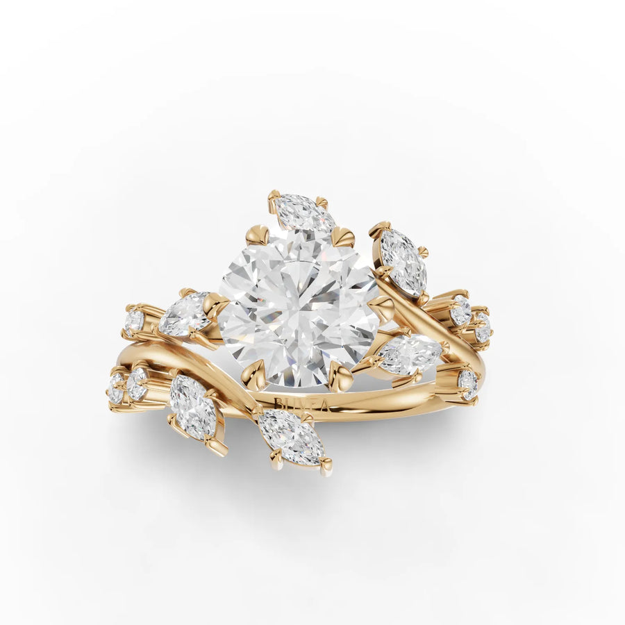 1.97 Ct Nature Vine Accent Lab Diamond Ring