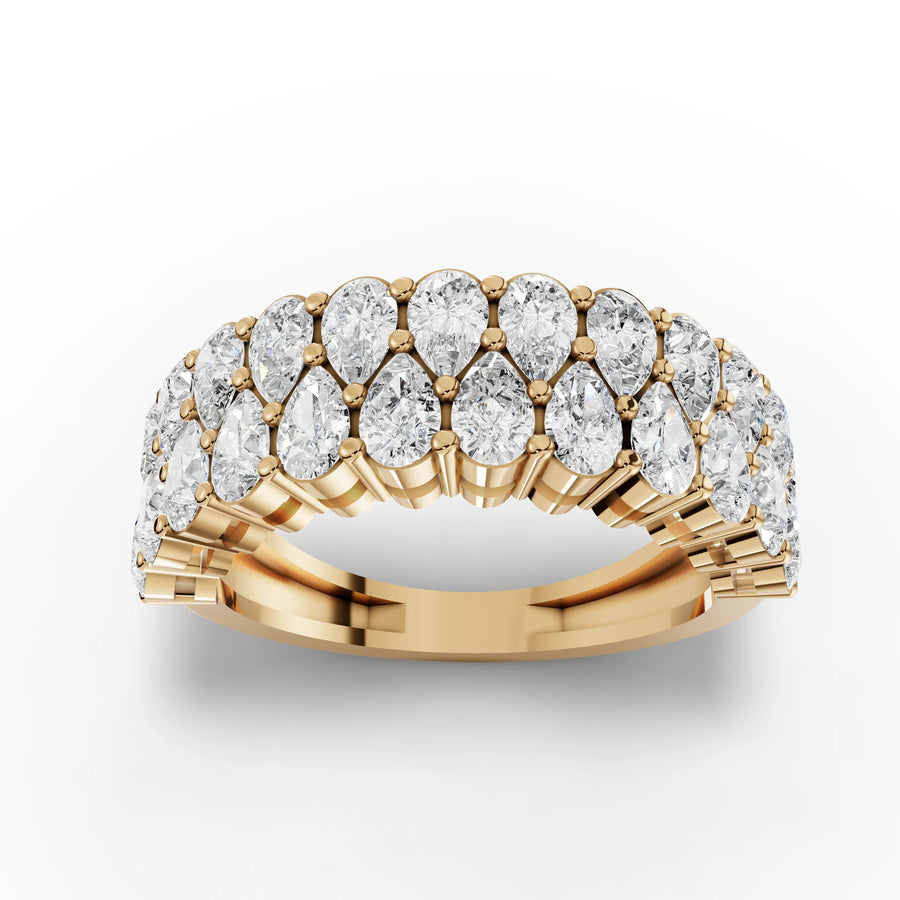 Pear lattice band yellow gold angle
