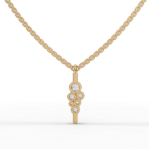 Lab-Grown Diamond Cluster Jewelry Set: Drop Earrings, Bezel Drop Pendant & Bubble Eternity Band