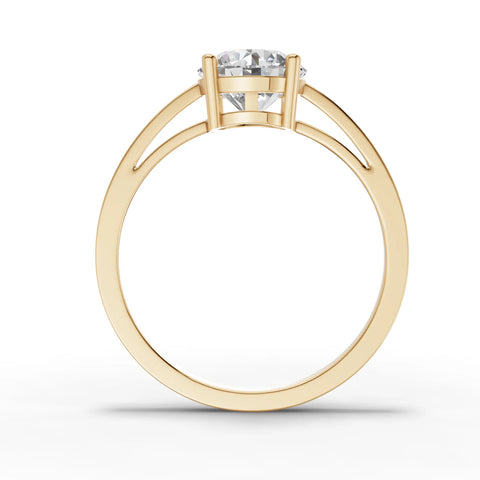 Round Cut Lab Diamond Solitaire Engagement Ring