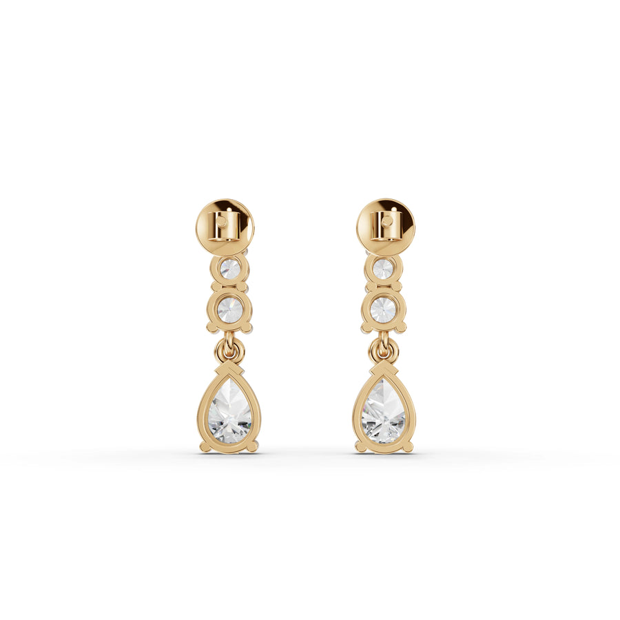 4.39 Ct Pear Solitaire Drop Lab Diamond Set