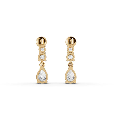 4.39 Ct Pear Solitaire Drop  Accent Lab Diamond Jewelry Set