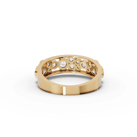 Lab-Grown Diamond Cluster Jewelry Set: Drop Earrings, Bezel Drop Pendant & Bubble Eternity Band